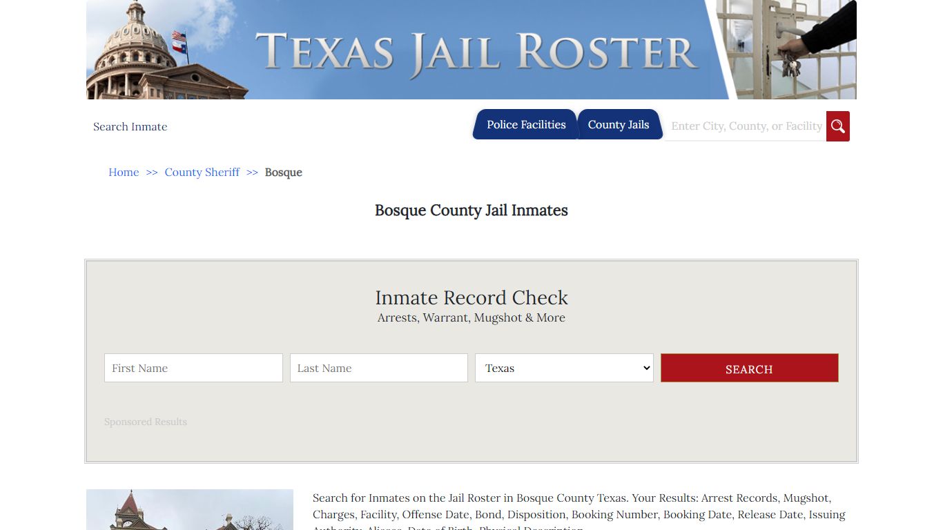 Bosque County Jail Inmates - Jail Roster Search