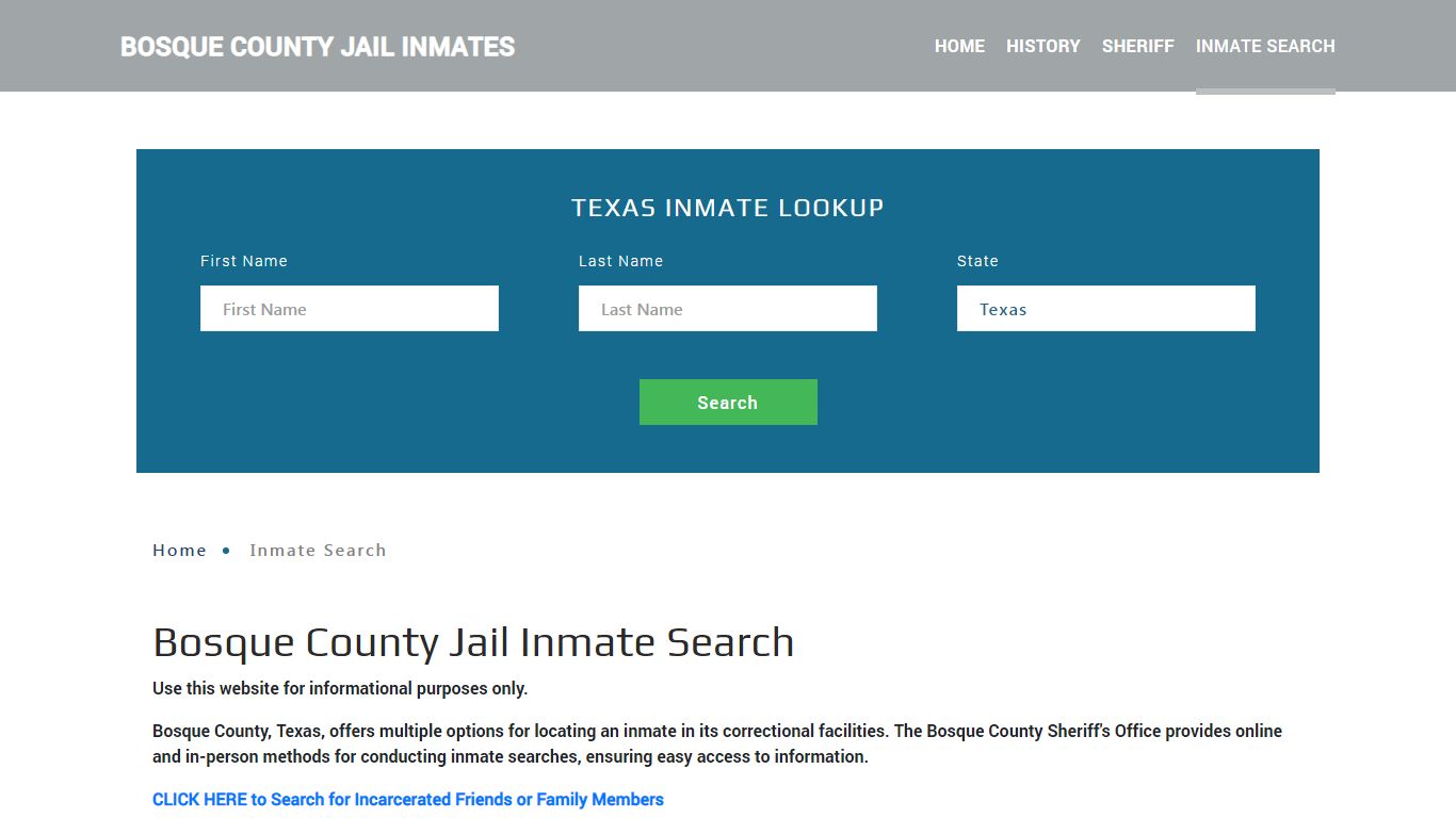 Bosque County, TX Detainee Lookup